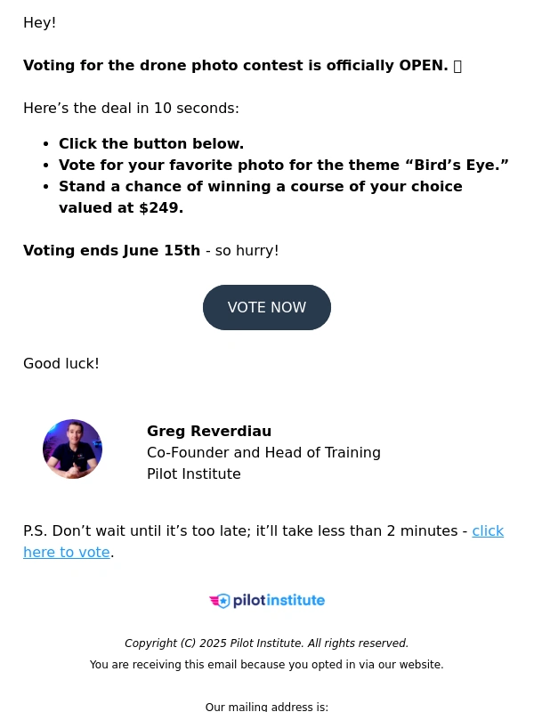 Pilot Institute - Drone photo contest voting is now OPEN! ?