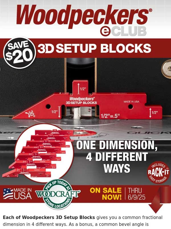 Woodpecker - SAVE $20 on the 3D Setup Blocks - 4 Ways to Measure Anything!