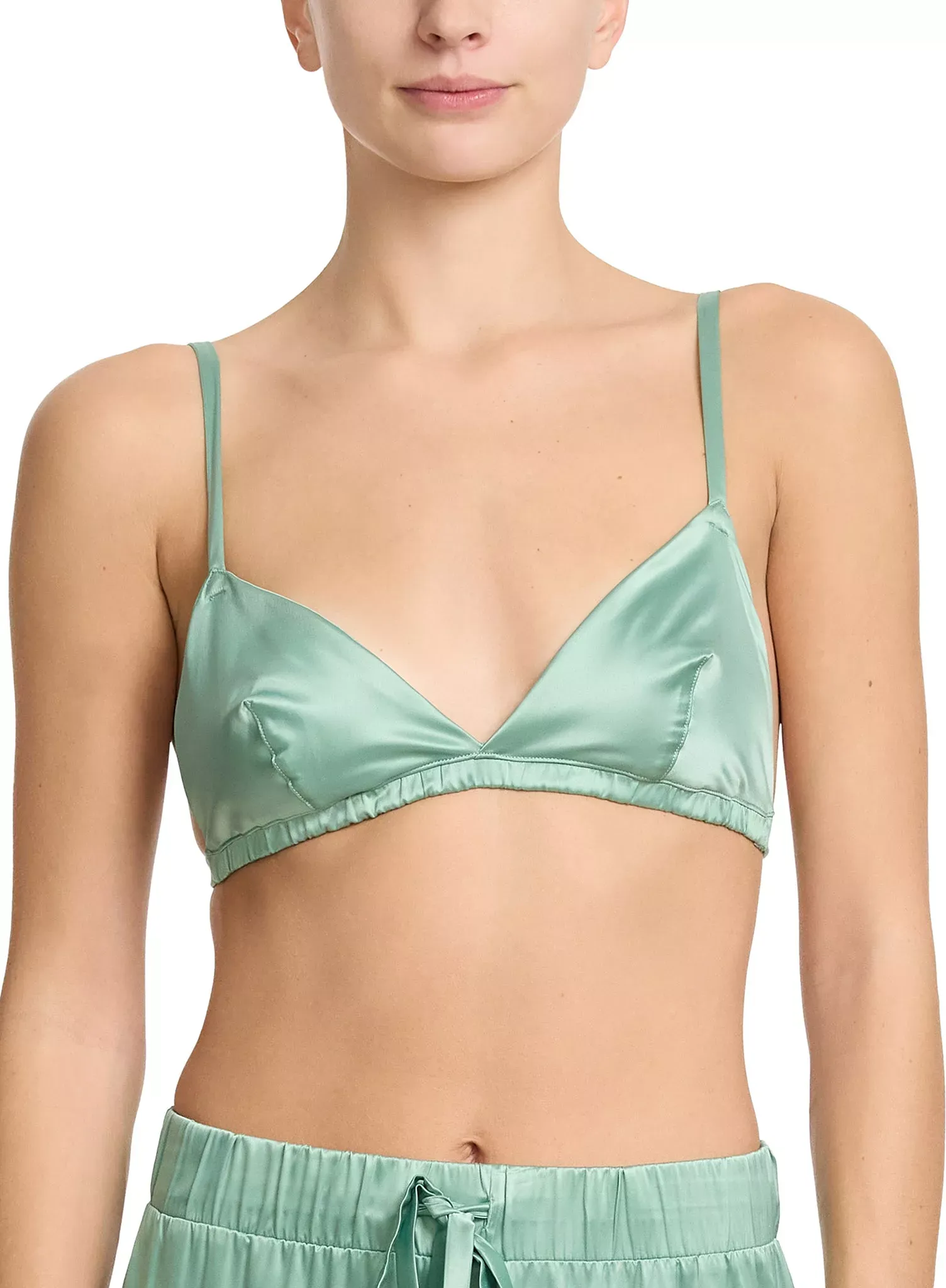 Hanky Panky Women's Satin Sleep Fashion Bralette - Green Tea, M