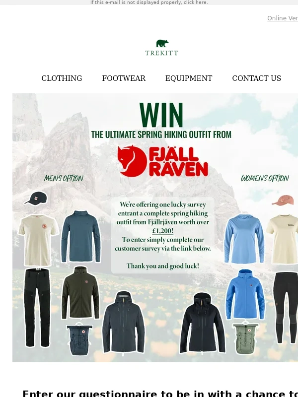Trekitt - Win over £1,200 of Fjallraven clothing