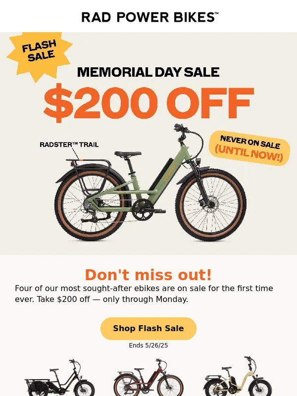 Rad Power Bikes - Long weekend. Short flash sale