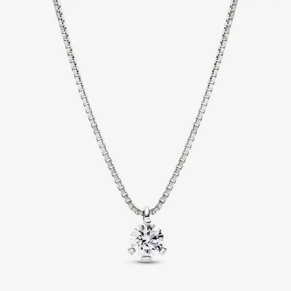 Pandora Nova 14K White Gold Lab-Grown Diamond Pendant Necklace