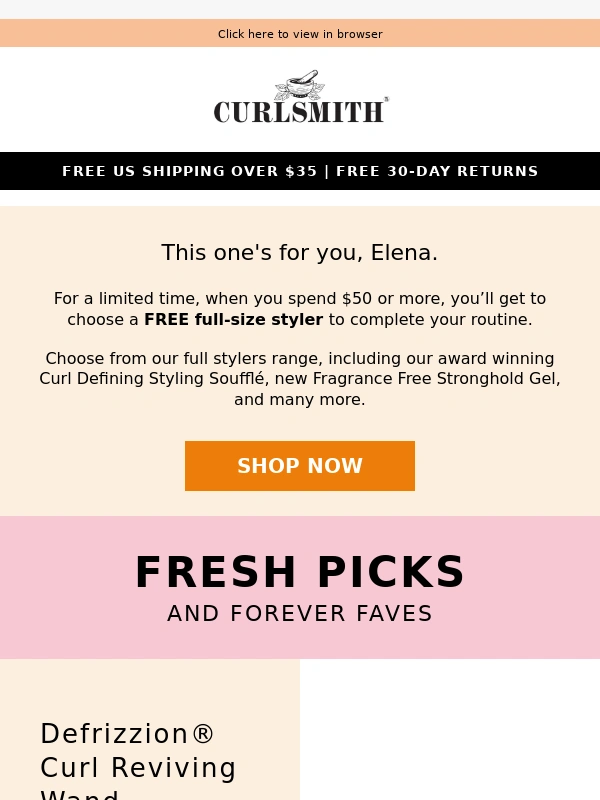 Curlsmith - FREE Full-Size Styler Alert ?