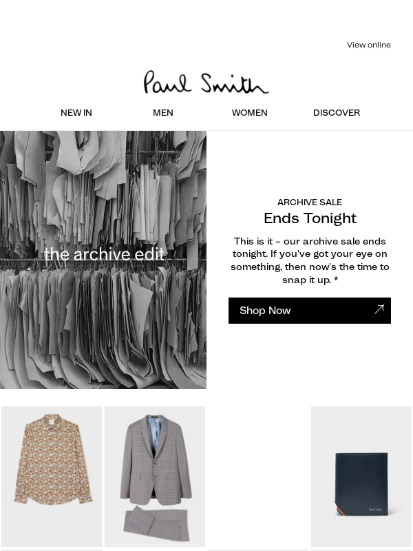 Paul Smith - Archive sale ends tonight