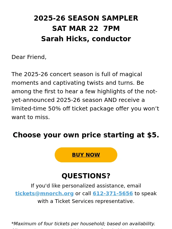 Minnesota Orchestra - $5 Tickets to sample the 2025-26 season!