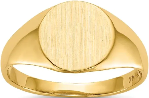 14K Solid Yellow Gold Custom Engraved Signet Ring