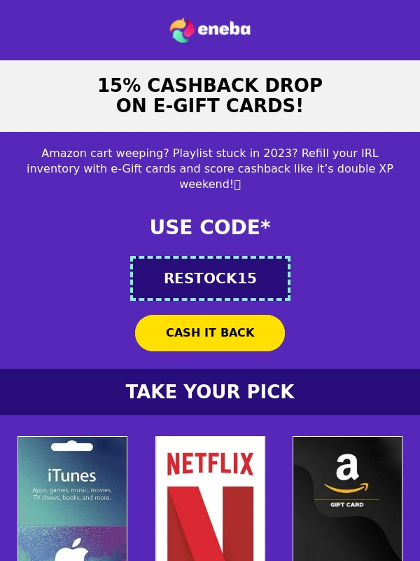 Eneba - 15% cashback - zero guilt!?