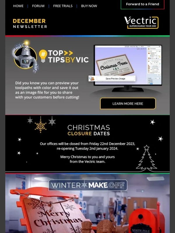 Vectric - Winter Make Off Advanced Projects ? | Winter Sports Models ❄️ | Alma Villalobos Standing Desk ? | Hack Of The Week Goals Board ⭐ | Vectric UGM 2024 ?