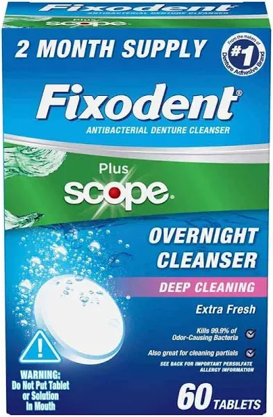 Fixodent Plus Scope Daily Denture Cleaner Tablets