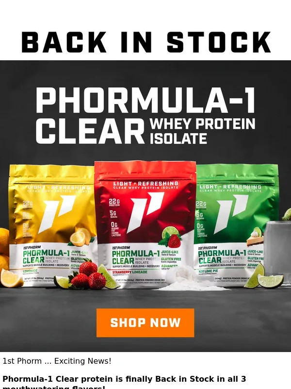 1st Phorm - Bring Back Summer with Phormula-1 Clear