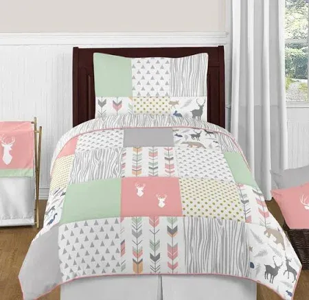 Sweet Jojo Designs Girls' Woodsy Deer Twin Bedding Set