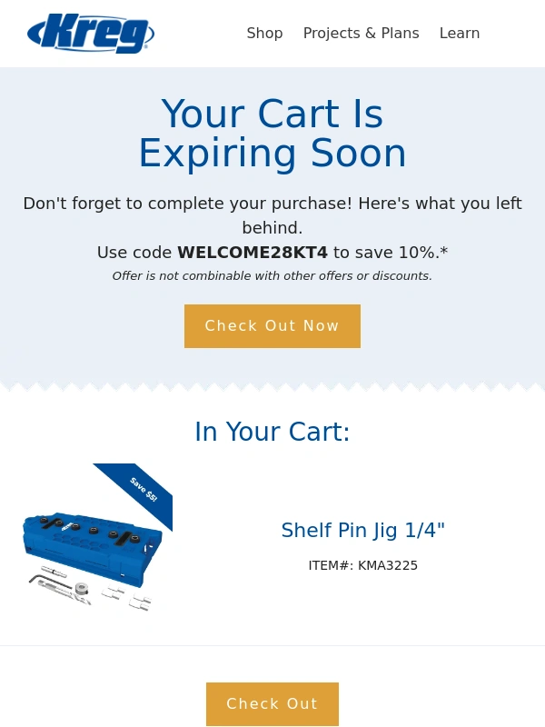 Kreg Tool - Your cart is expiring!