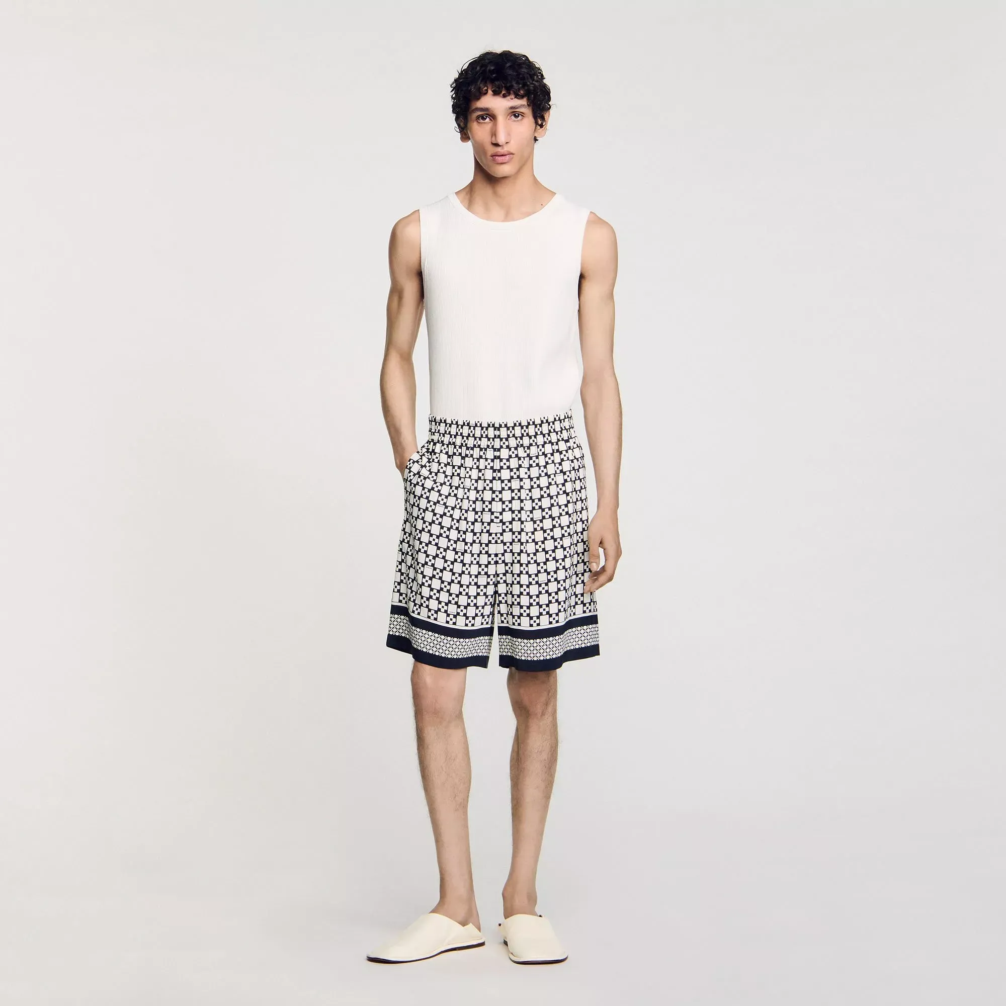 Sandro Square Cross flowy bermuda shorts - male - XS