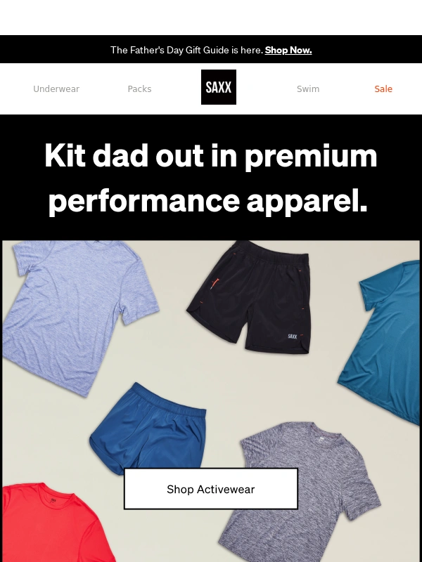 Saxx Underwear - Kit him out in activewear engineered to perform ⛹️‍♂️