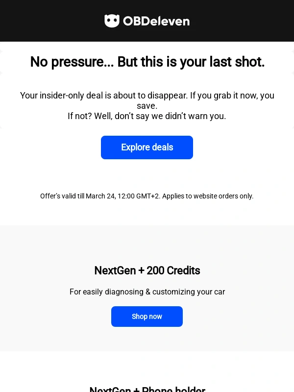 OBDeleven - This email = your final chance to save