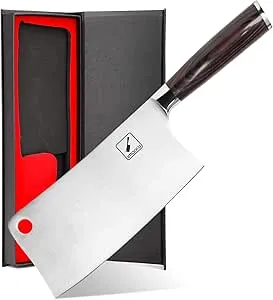 Cleaver Knife 7 Inch Meat Cleaver - SUS440A Japan High Carbon Stainless Steel Butcher Knife with Ergonomic Handle, Ultra Sharp Knife, Kitchen Gadgets for Home/Restaurant, Valentines Day Gifts