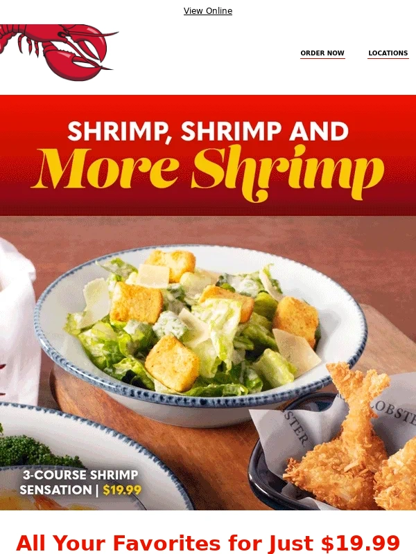 Red Lobster - Your 3-course feast awaits for just $19.99