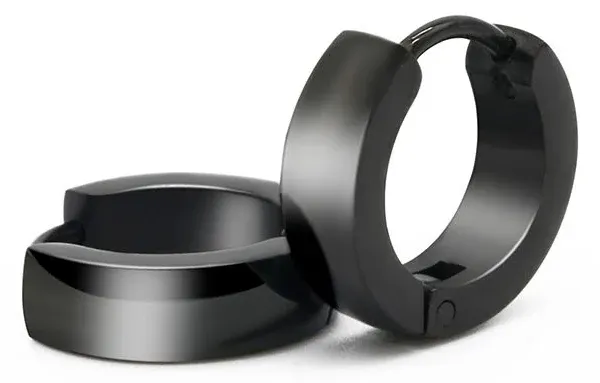Jeulia Men's Stainless Steel Hoop Earrings
