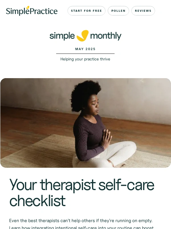 Simple Practice - How to manage burnout as a therapist