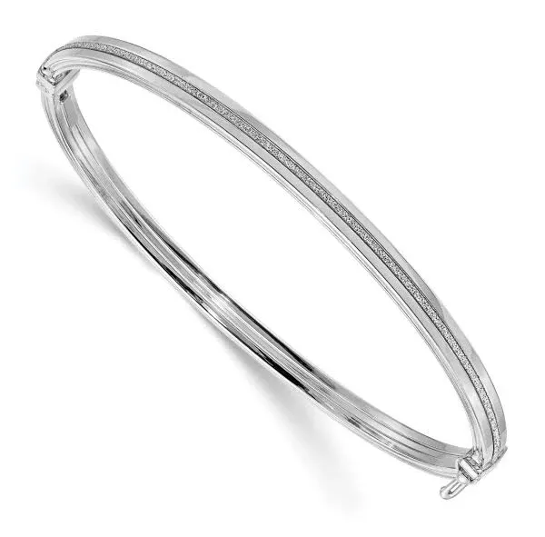 14K White Gold Hinged Bangle Bracelet