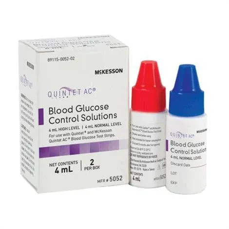 Mckesson Quintet AC Blood Glucose Control Solutions,5052,Glucose Control Solution,2/Pack From Rehab Store