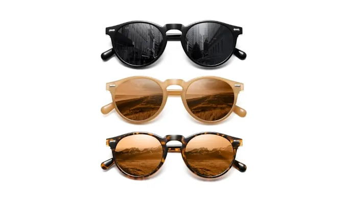 YMRFW Retro Small Round Polarized Sunglasses for Women Vintage Style Circle Sun Glasses UV Protection