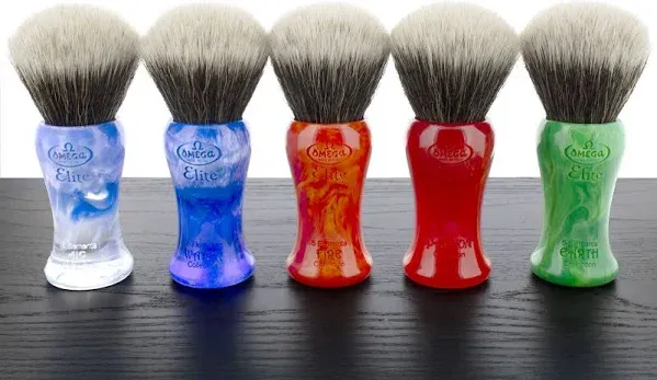 Omega Elements Elite Synthetic Shaving Brush Collection