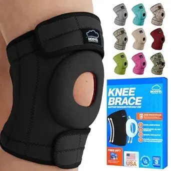 Modvel - ELITE Knee Brace, Patella Gel Pads & Side Stabilizers, for Men & Women, Maximum Support
