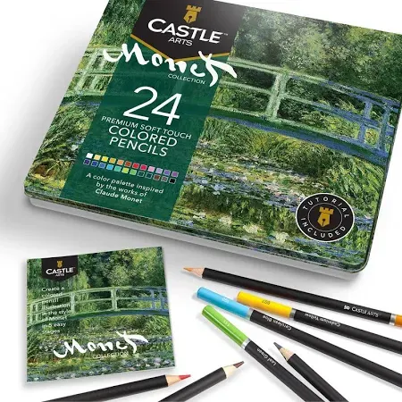 Castle Arts Themed 24 Colored Pencil Set in Tin Box