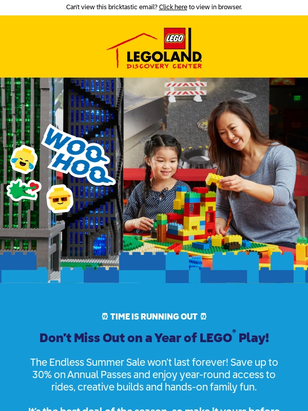 LEGOLAND Discover Center - Summer Fun is Calling – Save Up to 30%
