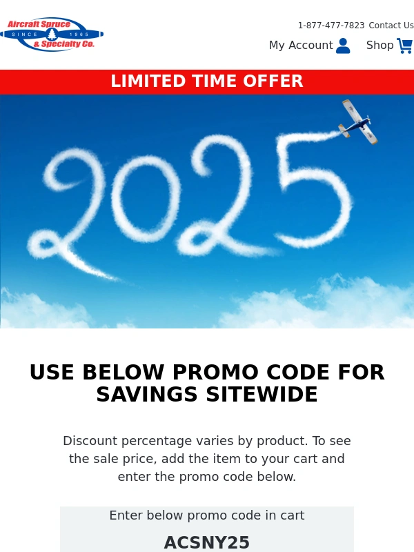 Aircraft Spruce - Aircraft Spruce 2025 New Year's Day Online Sale Starts Now