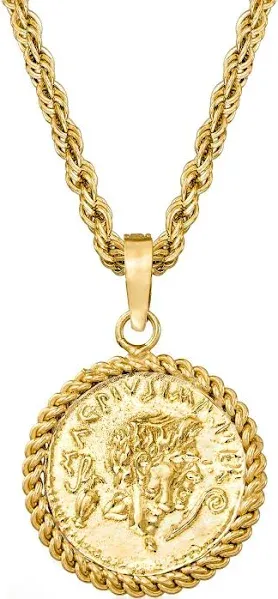 18kt Gold Over Sterling Replica Coin Pendant Necklace, 20"