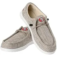 FOCO Men's NFL Team Logo Lightweight Loafers Lace Up Cotton Knit Shoes Slippers (Team Logo, 9-10)