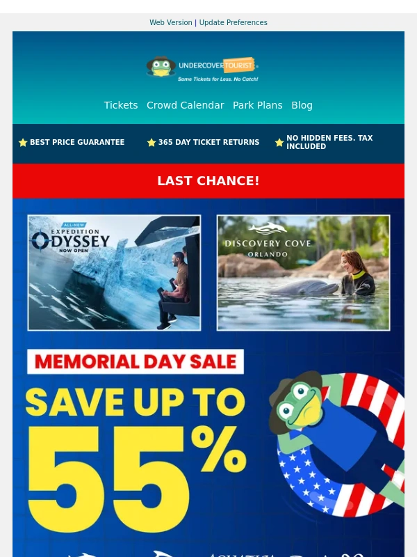 Undercover Tourist - ?? Last Chance! Memorial Day Sale: SeaWorld up to 55% OFF + Exclusive Deals!