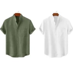 Men's Linen Henley Shirt