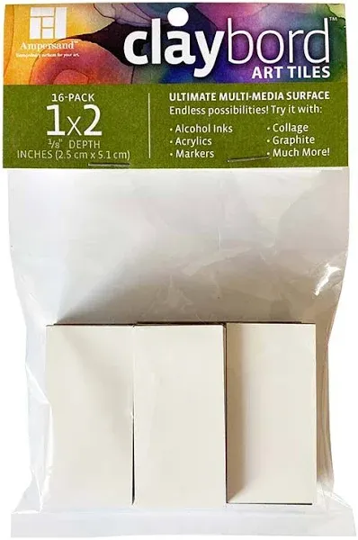 Ampersand Claybord Art Tiles 1x2 16-Pack
