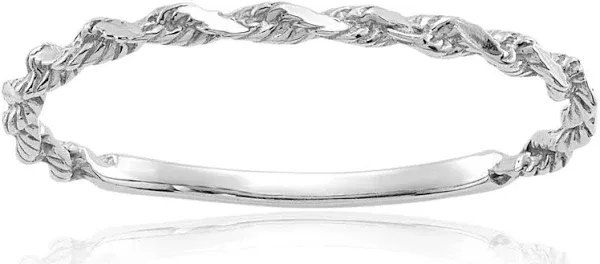 14K Solid Gold Rope Band Statement Stacking Ring