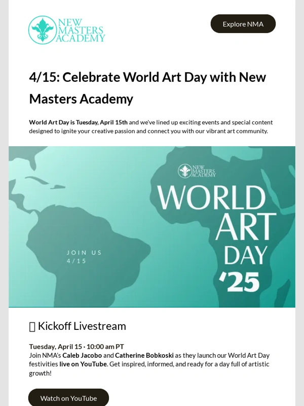 New Masters Academy - Celebrate World Art Day with NMA – Live Interview + Free Lessons