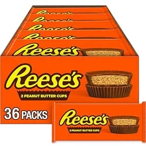 REESES Milk Chocolate Peanut Butter Cups, Candy Packs, 1.5 oz (36 Count)