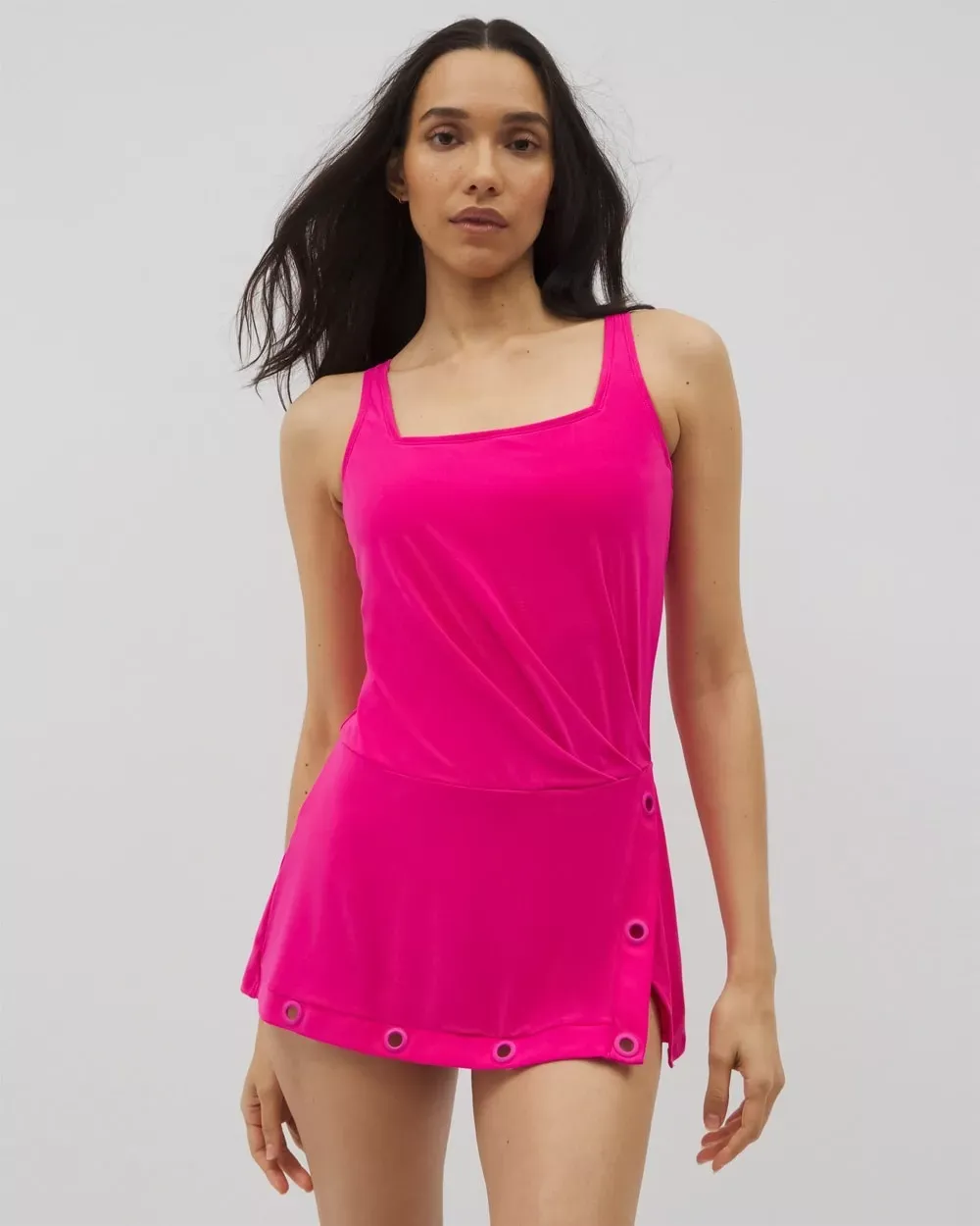 Women's Beyond Control Grommets Swim Dress in Red size 16   Soma - Women - Dragon Fruit - 16