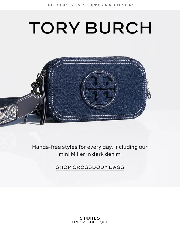 Tory Burch - Mini Miller crossbody in dark denim