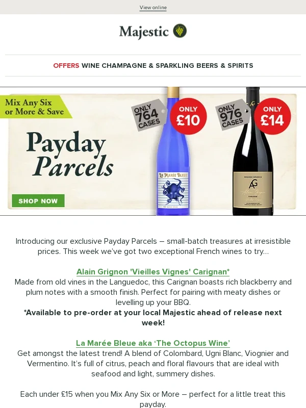 Majestic Wine - Payday Parcels: You don't want to miss these limited edition wines
