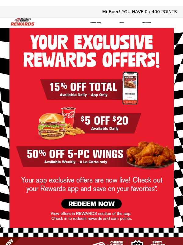 Checkers - Celebrate more,spend less ??