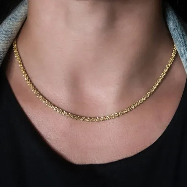 Popcorn Chain- 2mm, Size 16", 14K Rose - The GLD Shop