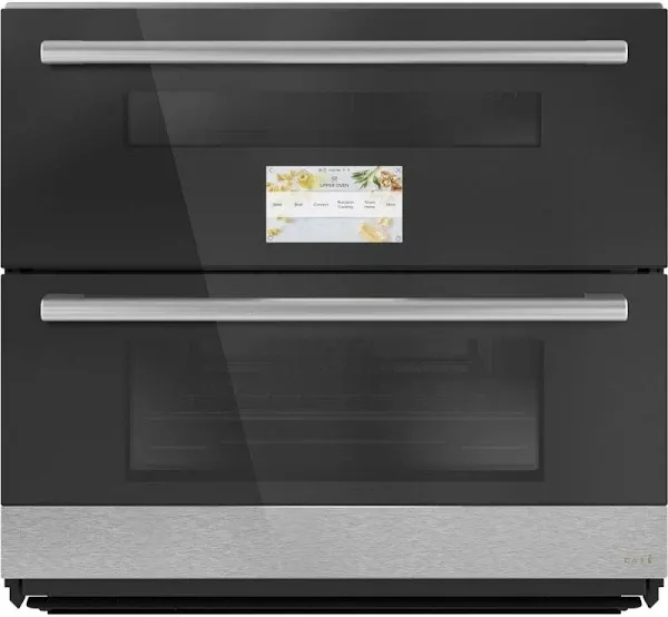 Café Minimal Series 30" Platinum Glass Double Electric Wall Oven
