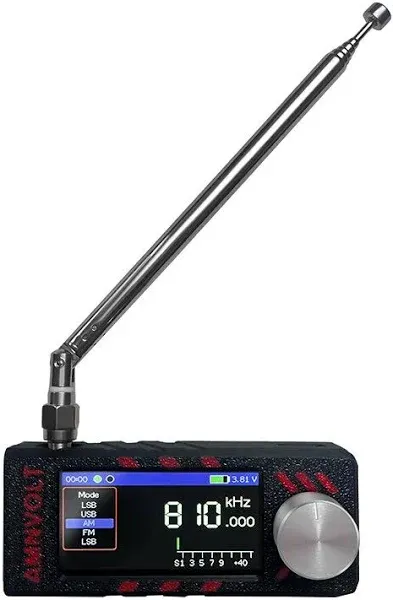 AMNVOLT Mini Si4732 Radio ESP32-S3 Pocket Radio Full Band DSP Receiver Support FM AM MW SW SSB LSB USB Mode Build-in HIZ with 3D Printed Shell - Telescopic Antenna Version