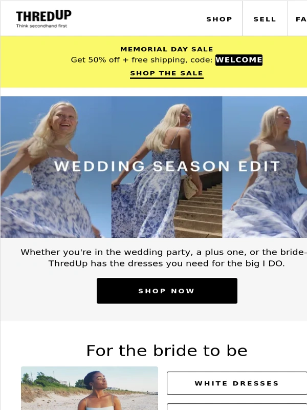 thredUP - Dive into summer deals now ?‍ 50% off + free shipping