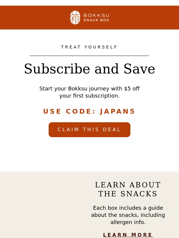 Bokksu - ? Just for you: Get $5 off your first subscription!