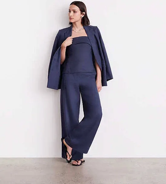 Loft Women's Versa Pure Spun Belted Wide Leg Pants