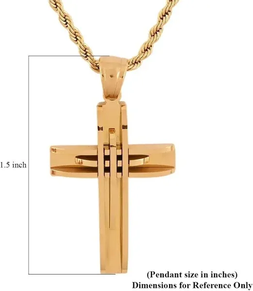 Chisel Stainless Steel Cross Pendant Necklace